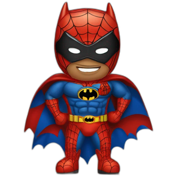 Batman with spiderman suit emoji