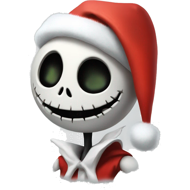 Jack skellington with red Santa hat  emoji