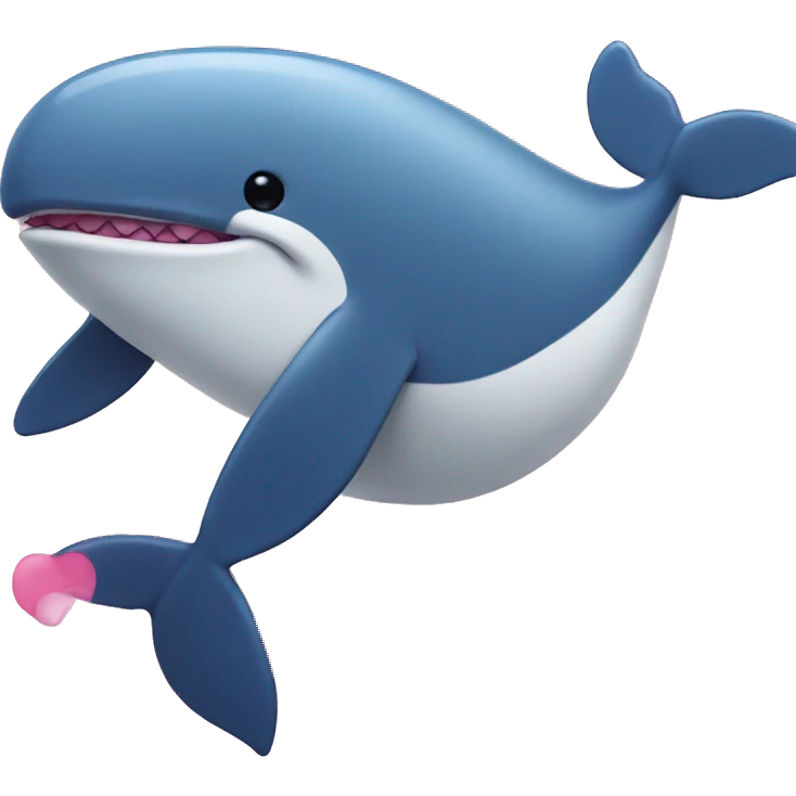 Whale with pink lipstick on mouth emoji