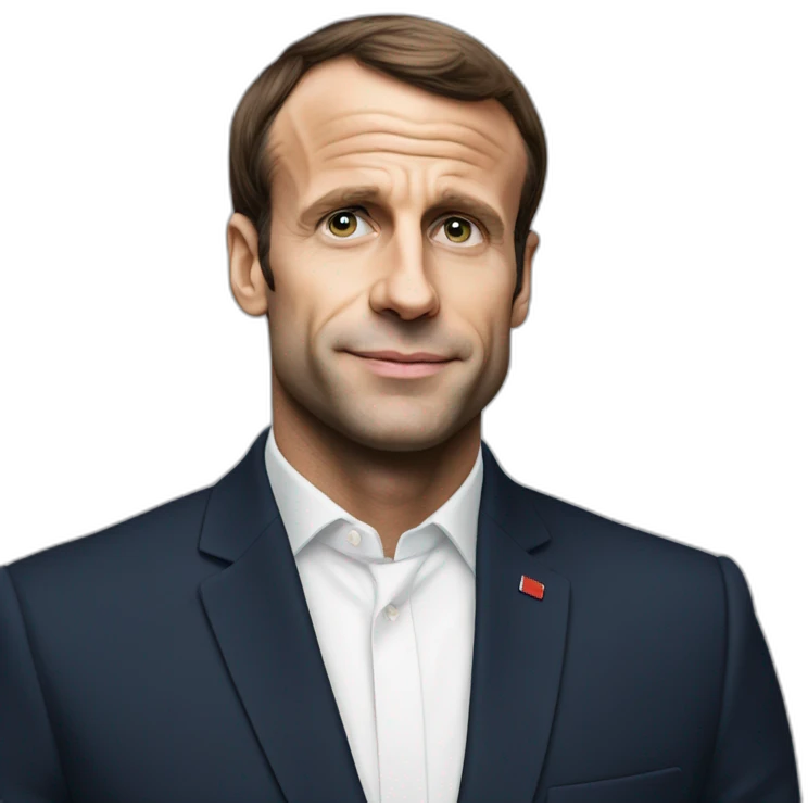 Macron avec un cocard emoji