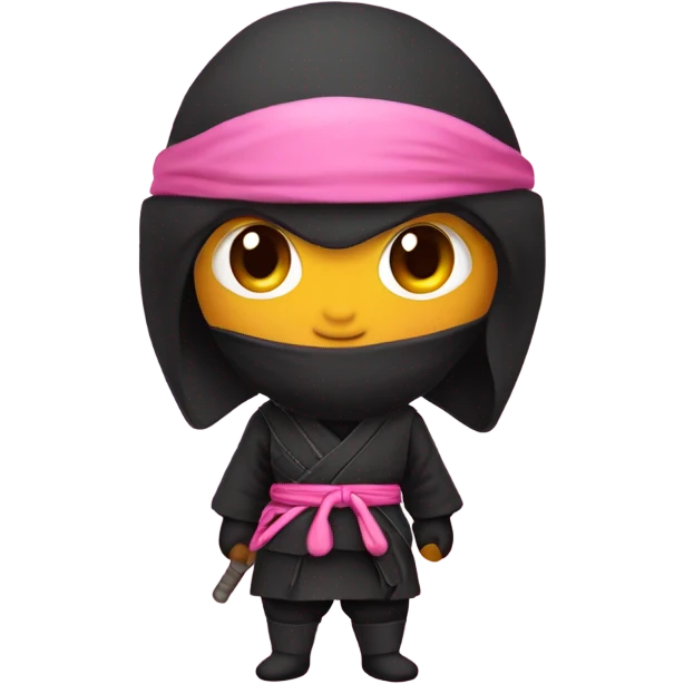 Ninja with pink heart emoji