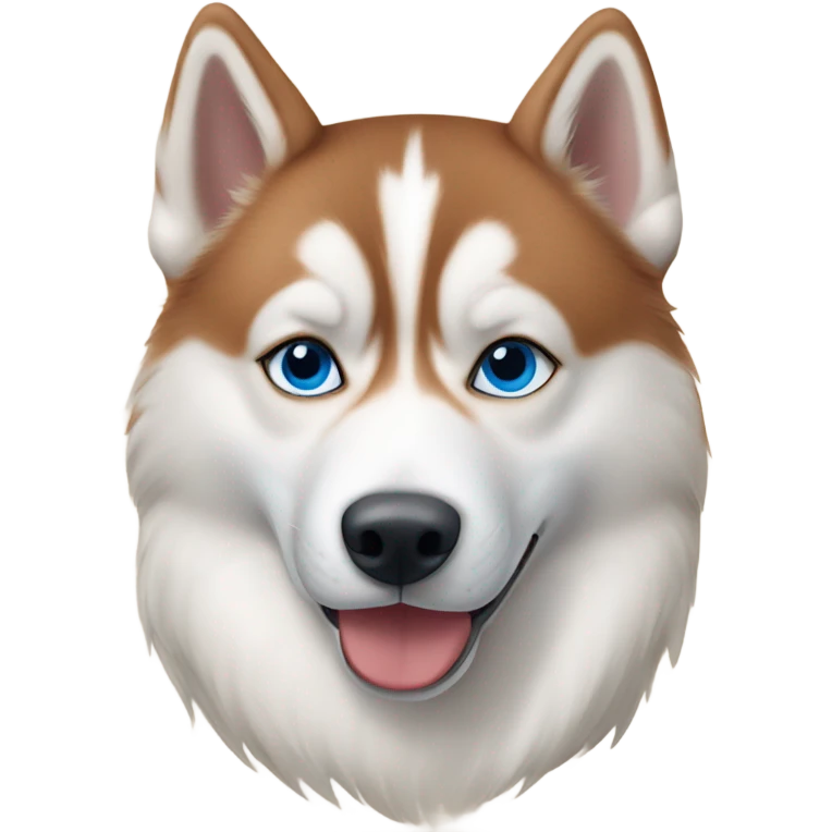 Red Siberian husky with blue eyes, laying down, realistic emoji emoji