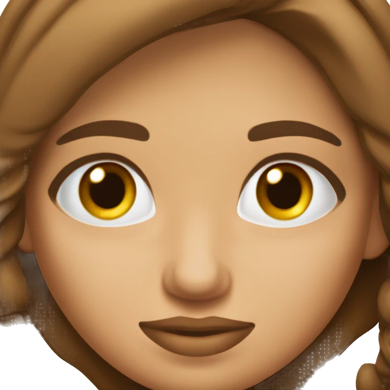 mujer, pelo corto liso marron, ojos marron, tez blanca emoji