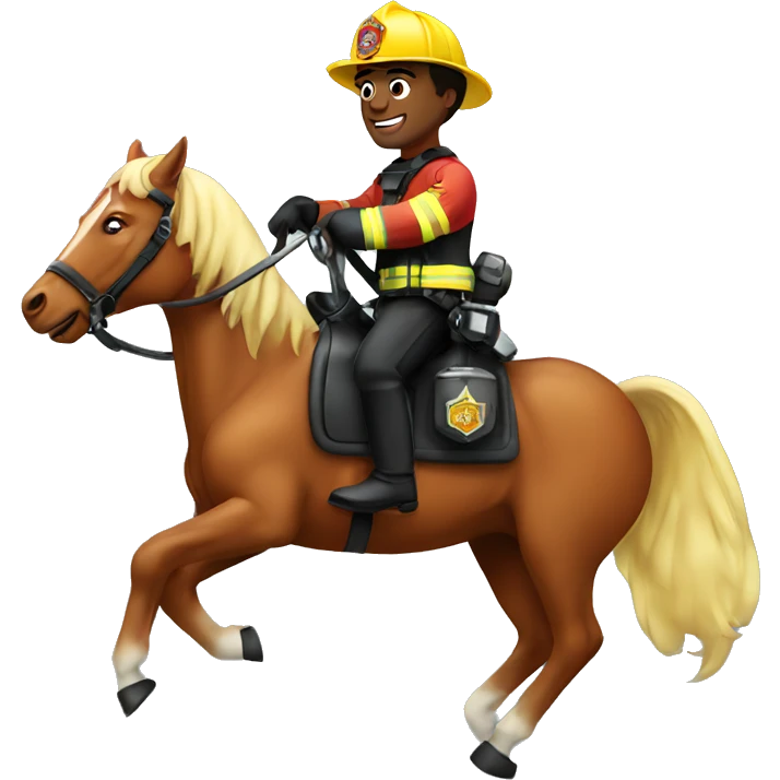 Firefighter riding a horse emoji