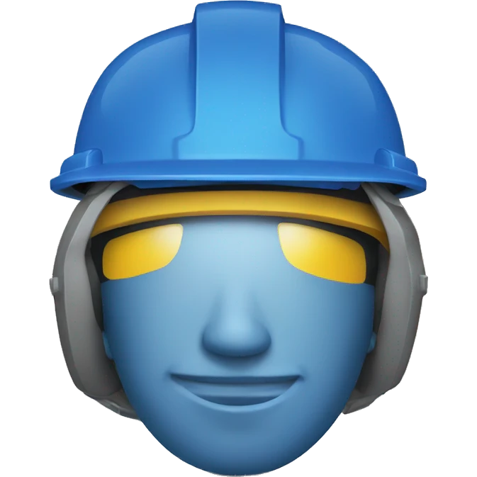 blue construction helmet emoji