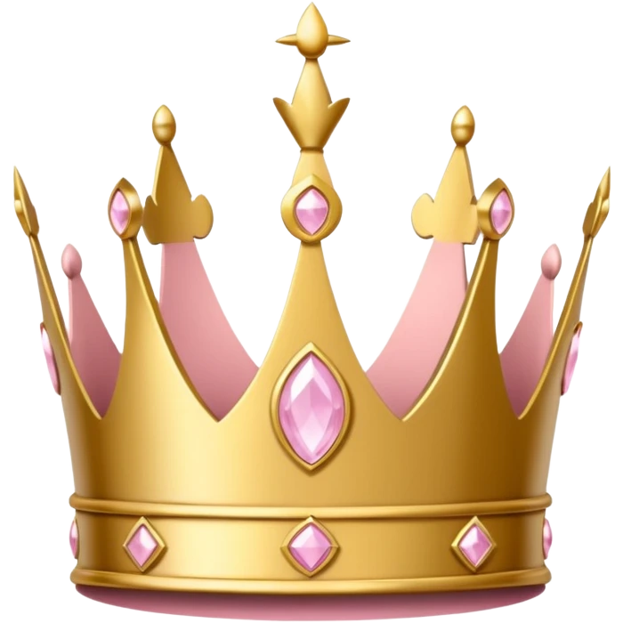 A luxurious golden crown with light pink accents and elegant details, featuring a prominent empty space  emoji