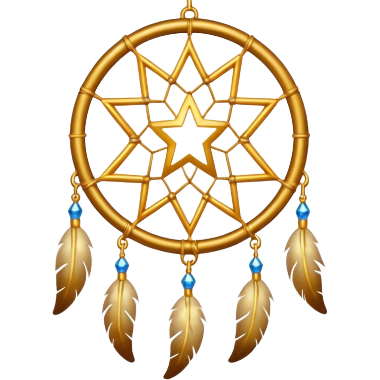 Star-shaped golden bright divine shimmering shiny sparkly glittery glowing glossy dreamcatcher  emoji