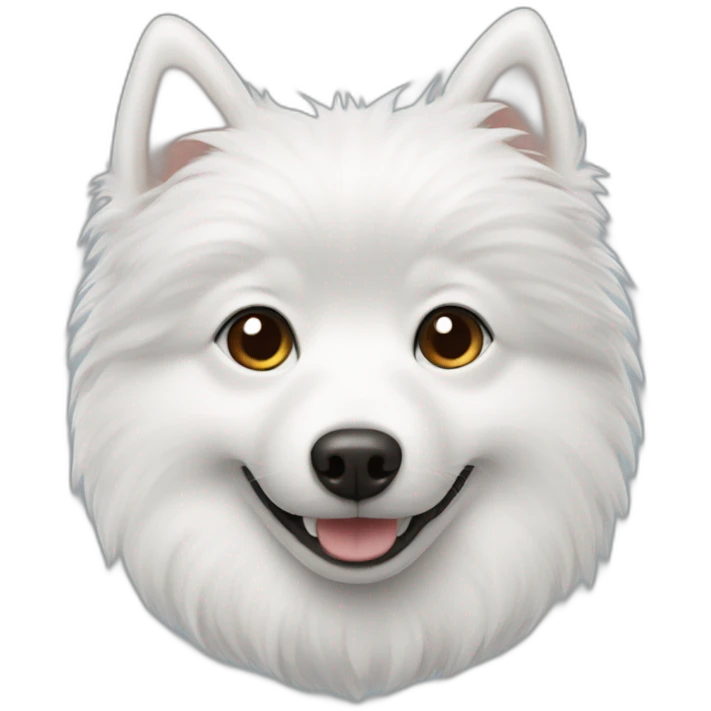 Black Little White spitz head emoji