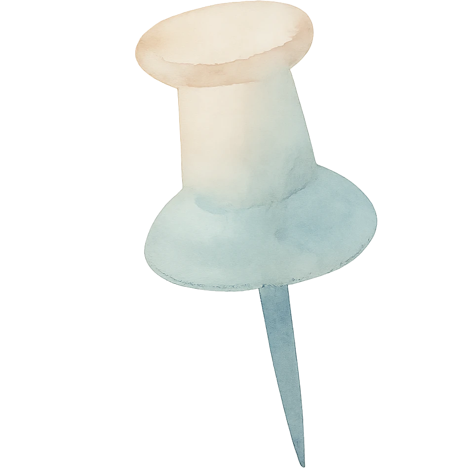 pin needle, watercolor art style emoji