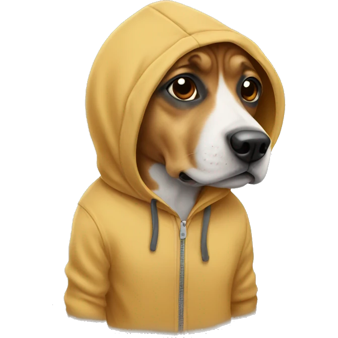 Dog wearing hoddie emoji