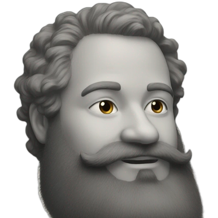 Shiloutte of a beard man, painted only with pencil emoji