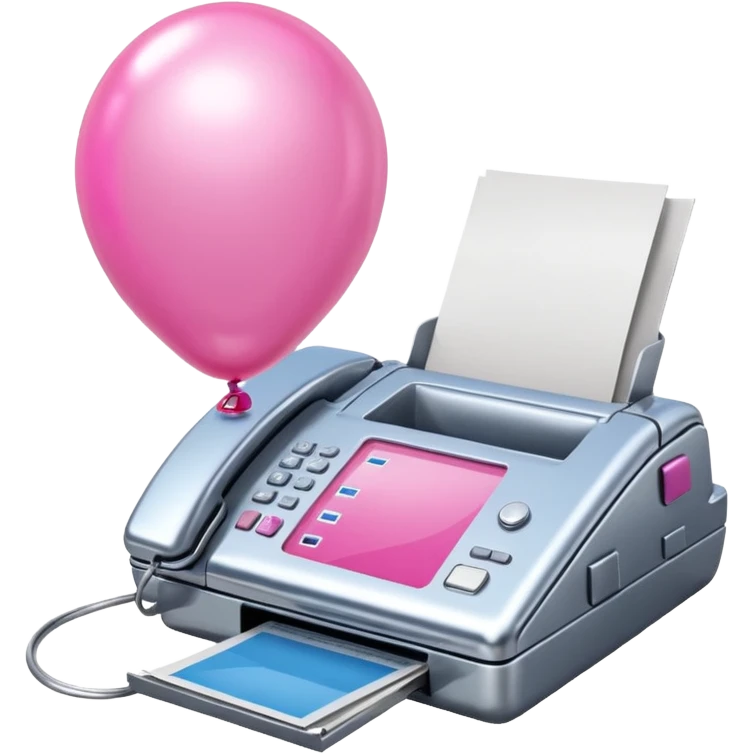 pink jeff koons style fax machine spam balloon emoji