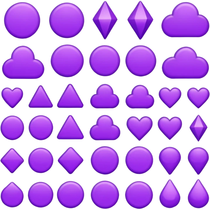Different designs in purple emoji