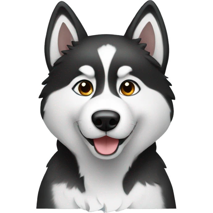 Black and white husky sitting emoji