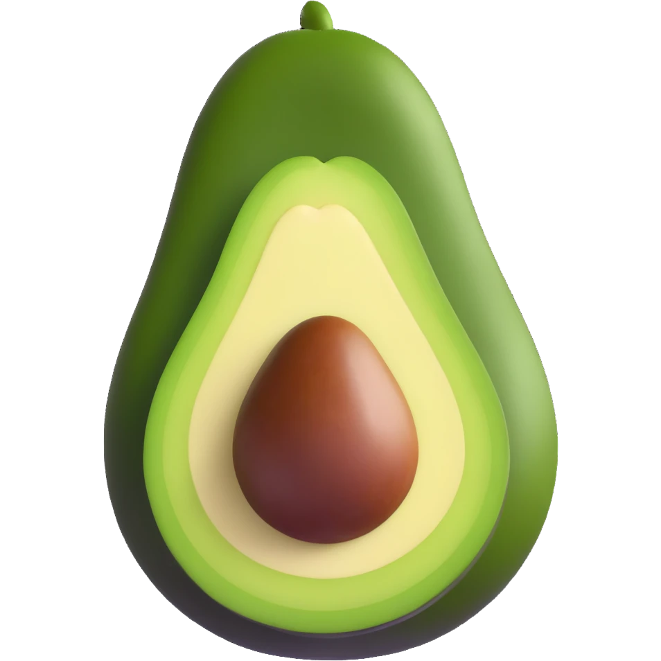 whole avocado with green exterior skin emoji