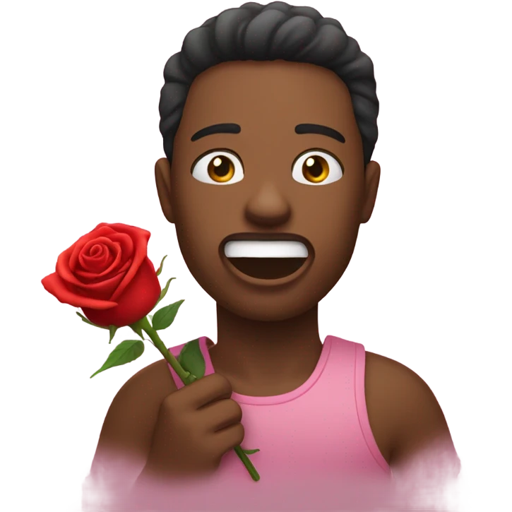 Rose in mouth  emoji