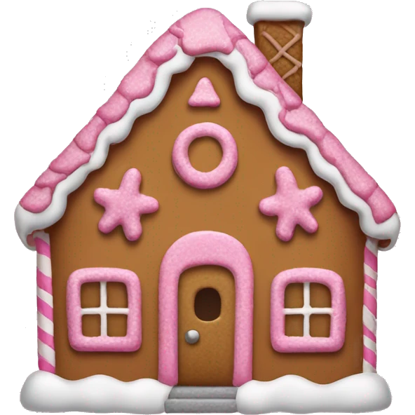 A pink gingerbread house emoji