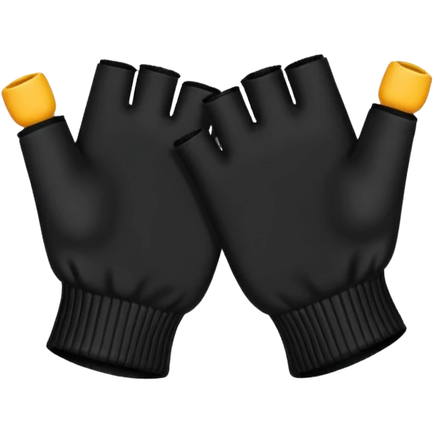 A pair of Black fingerless cotton gloves emoji