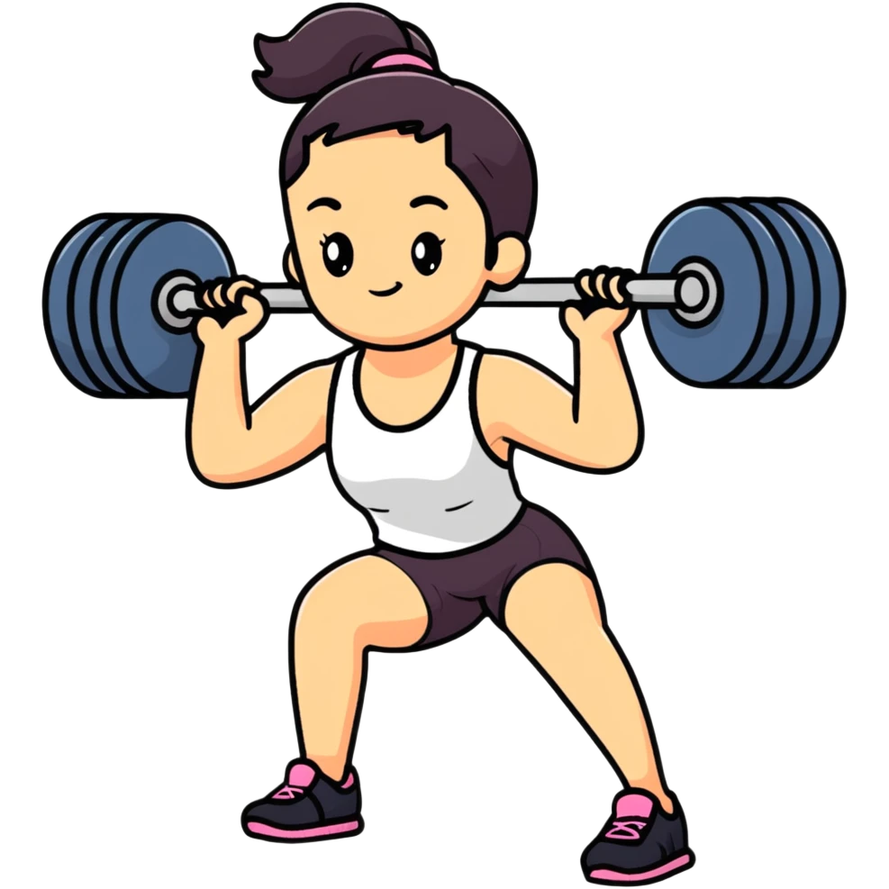 A girl carrying sports weights emoji