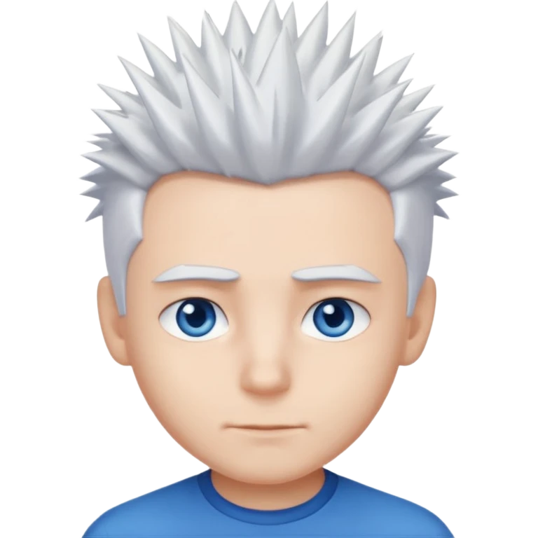 ولد بشعر ابيض شائك وعيون زرقاء  emoji