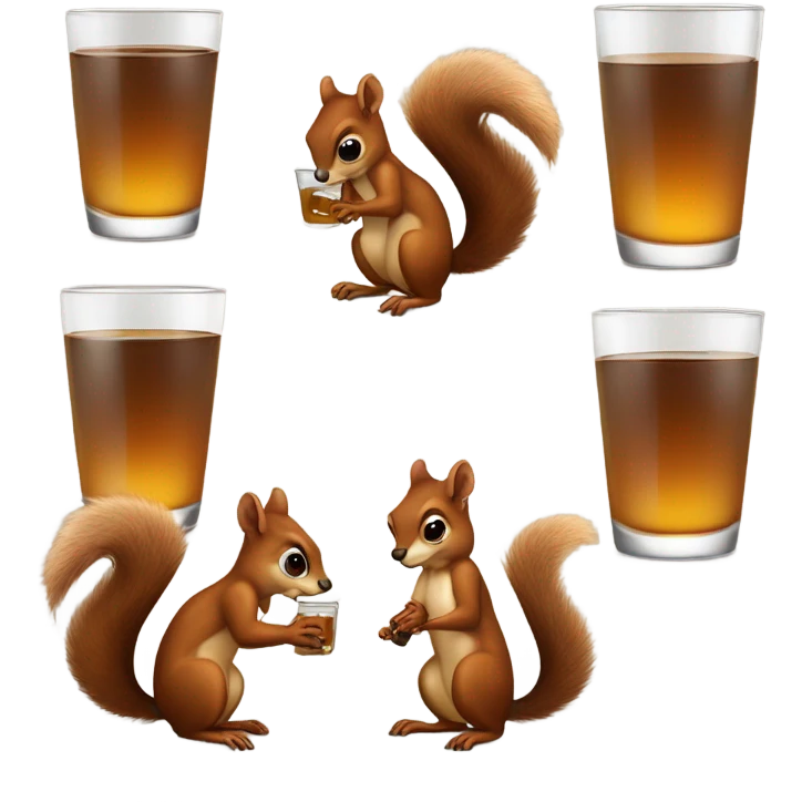 Brown squirrel drinking alcohol  emoji