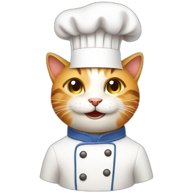 Smiling cat wearing chefs hat emoji