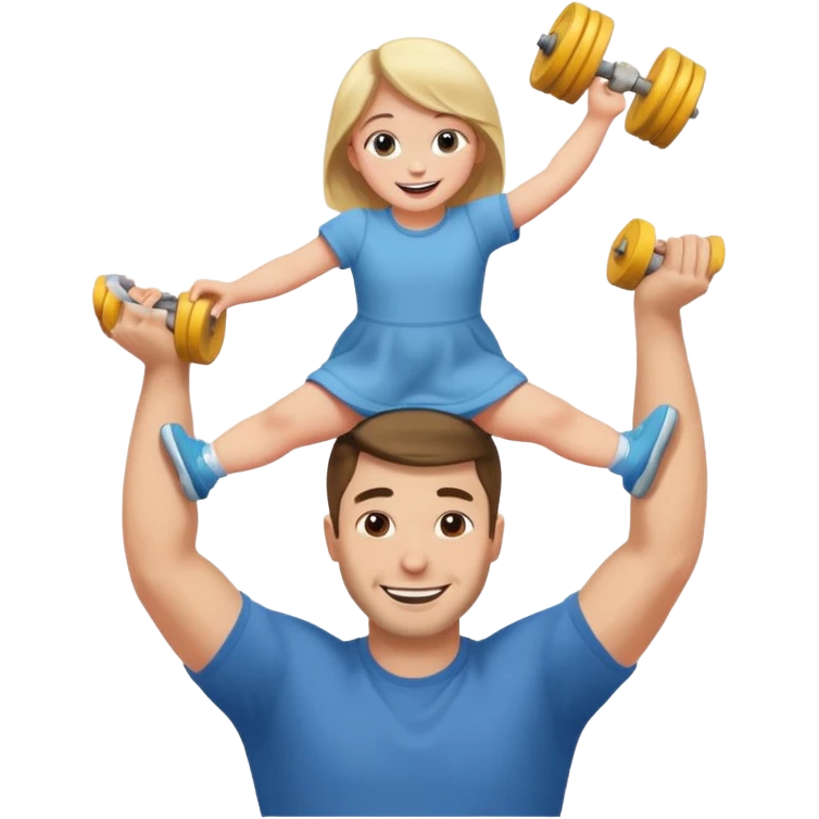 a dad lifting his daughter   emoji