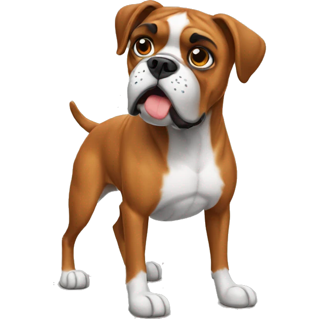 Boxer dog , hit bag pounch  emoji