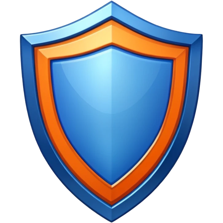glitter blue and orange shield emoji