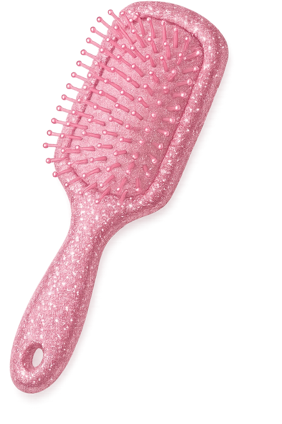 sparkling girly hairbrush, pink and glamorous, no background emoji