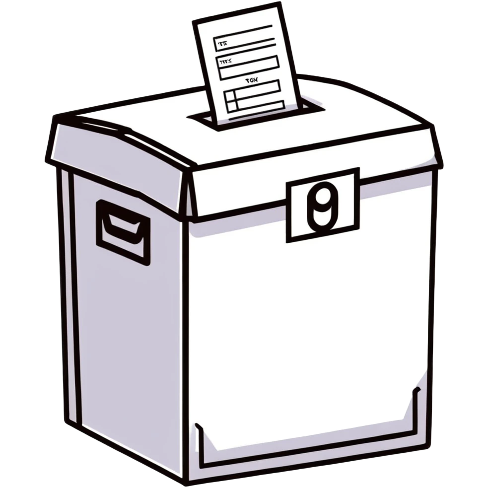Colorful election ballot box emoji