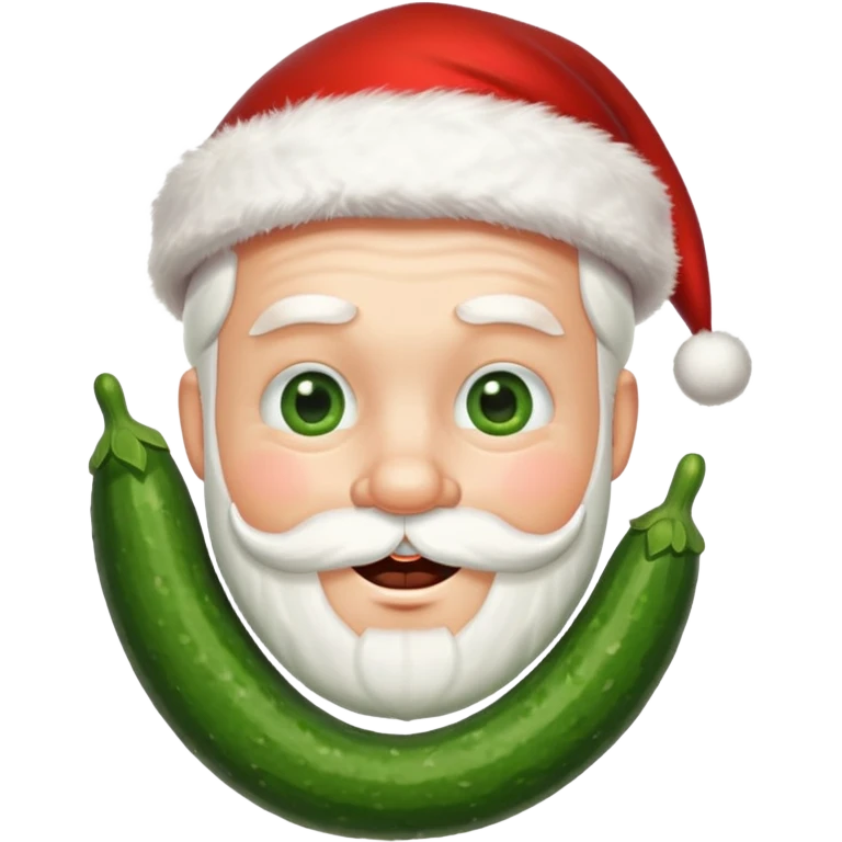 santa with cucumbers on eyes emoji