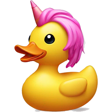 Rubber duck in form of a pink unicorn  emoji