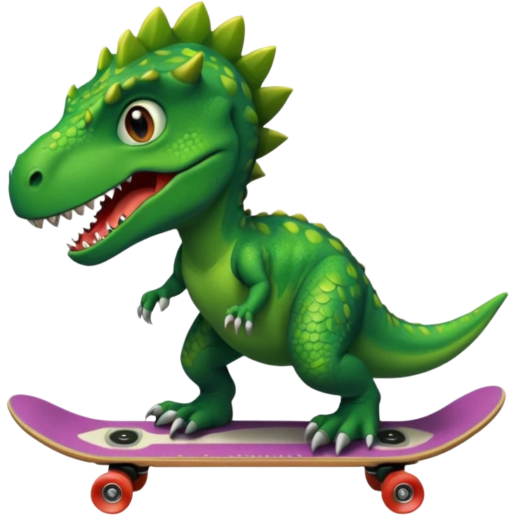 Dinosaur on a skateboard emoji