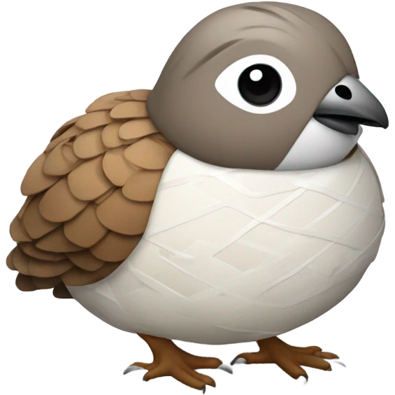 quail with bandaged belly emoji