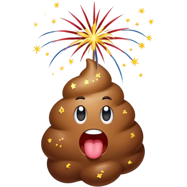 Poop with fireworks  emoji