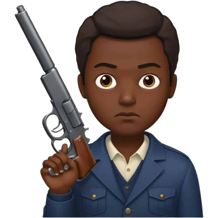Emoji con arma de hombre solo q se note la cara y el arma emoji