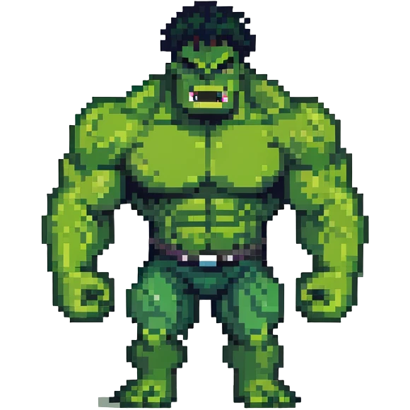 Hulk, green muscular superhero with angry expression emoji
