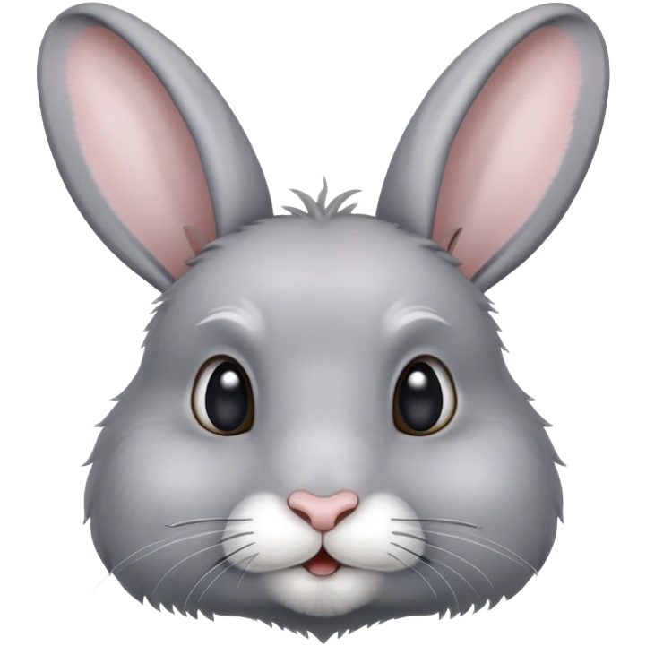 gray dark rabbit with flop ears emoji