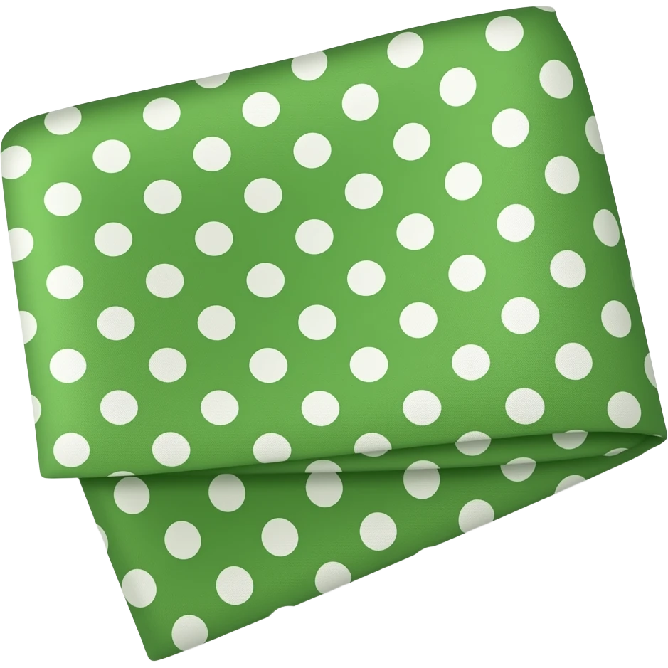 green polka dot handkerchief laying on a table emoji