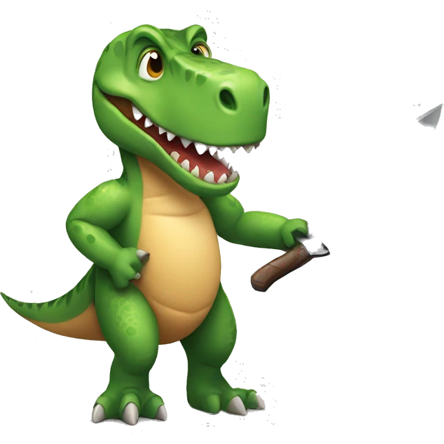 Dinosaur with knife in hand emoji