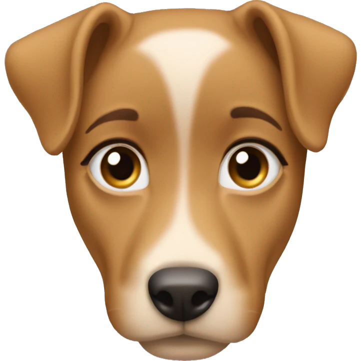 Girl doing puppy dog eyes emoji