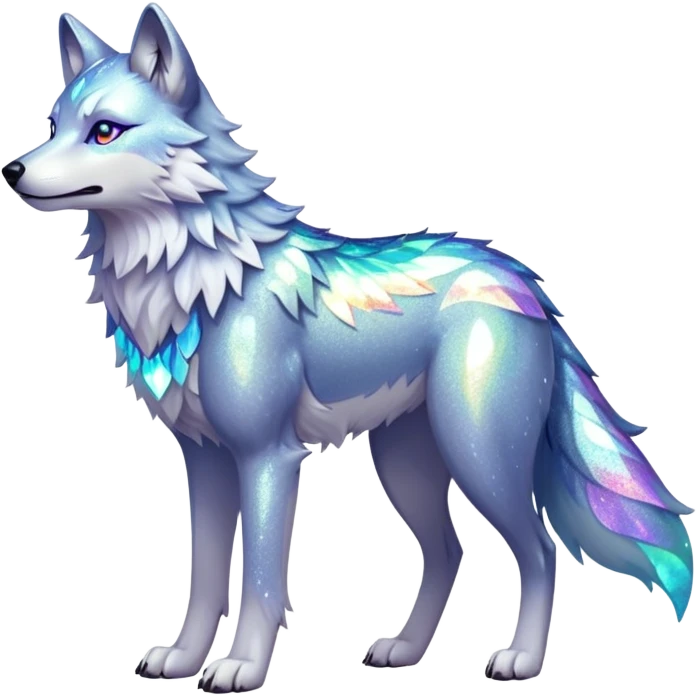 Falvie-Fionbri-creature-sparkle-wolf, full body emoji