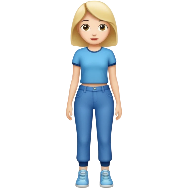 A short girl with full pants emoji