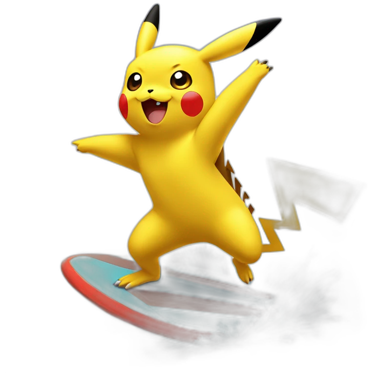 pikachu surfing emoji