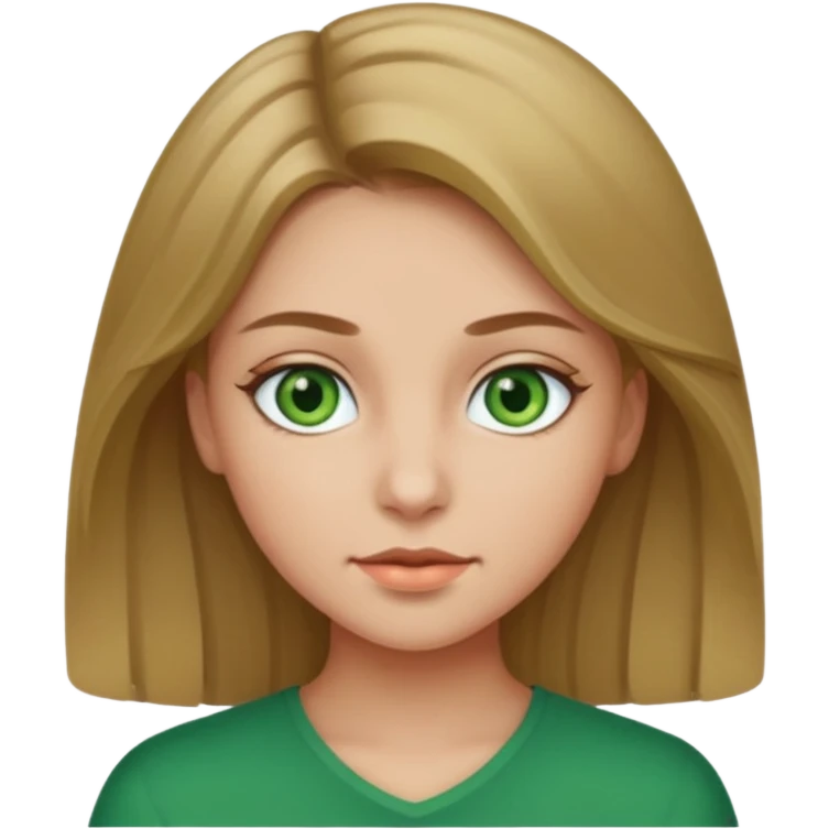Girl with dark blonde hair and green eyes  emoji