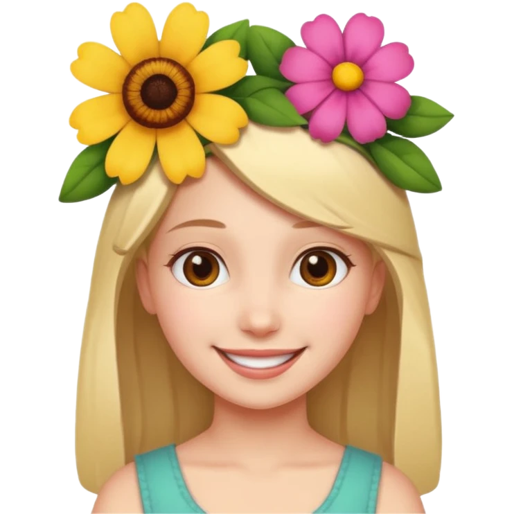 girl with flower on head emoji