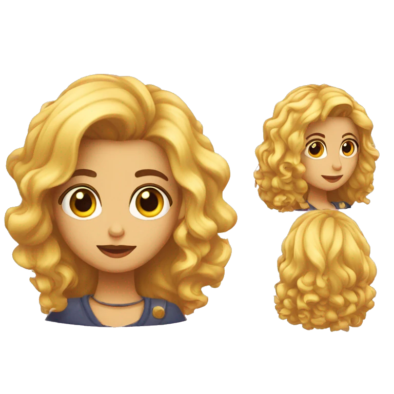 Chica morena con pelo rizado discutiendo con chica rubia con pelo rizado emoji