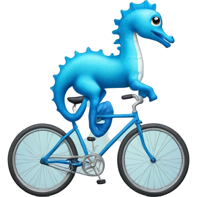 Blue seahorse riding a bicycle  emoji