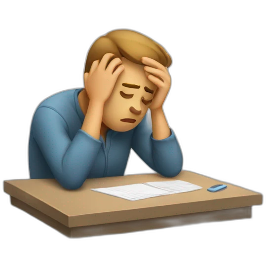 Exhausted by deadlines. emoji